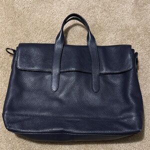 Coach Navy Leather Tote Bag